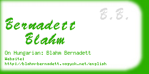 bernadett blahm business card